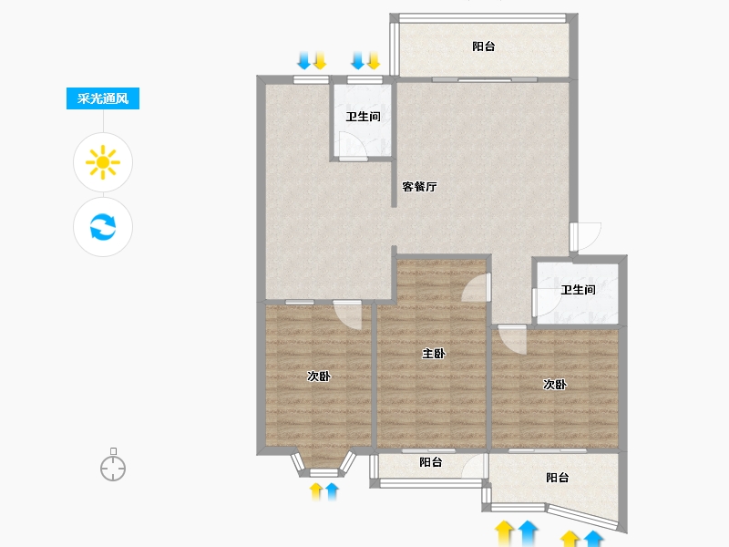 福建省-厦门市-东方名园-109.13-户型库-采光通风