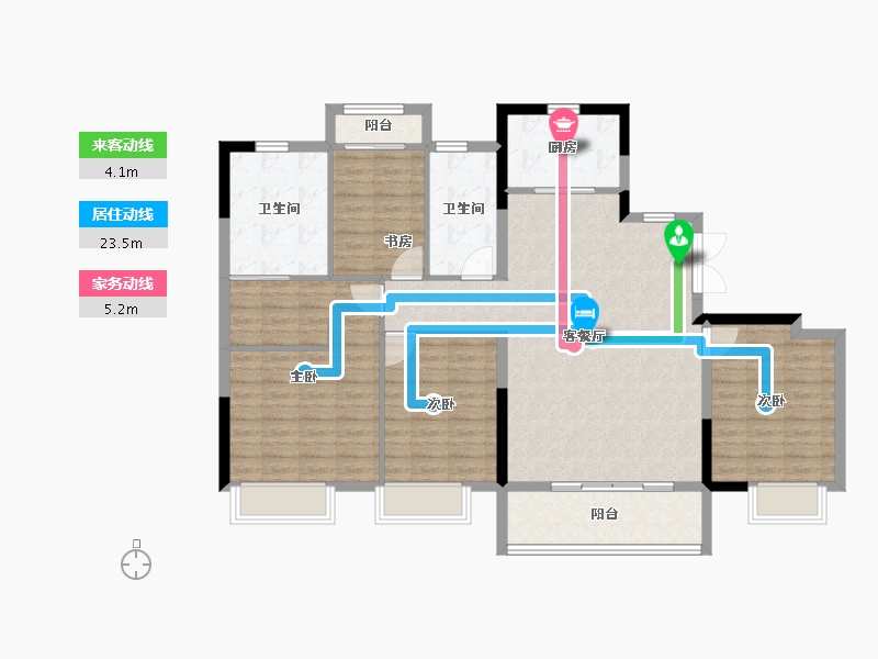 福建省-福州市-雲樾東升-118.40-户型库-动静线