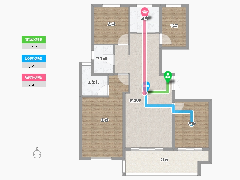 江苏省-镇江市-天怡·紫宸-111.20-户型库-动静线