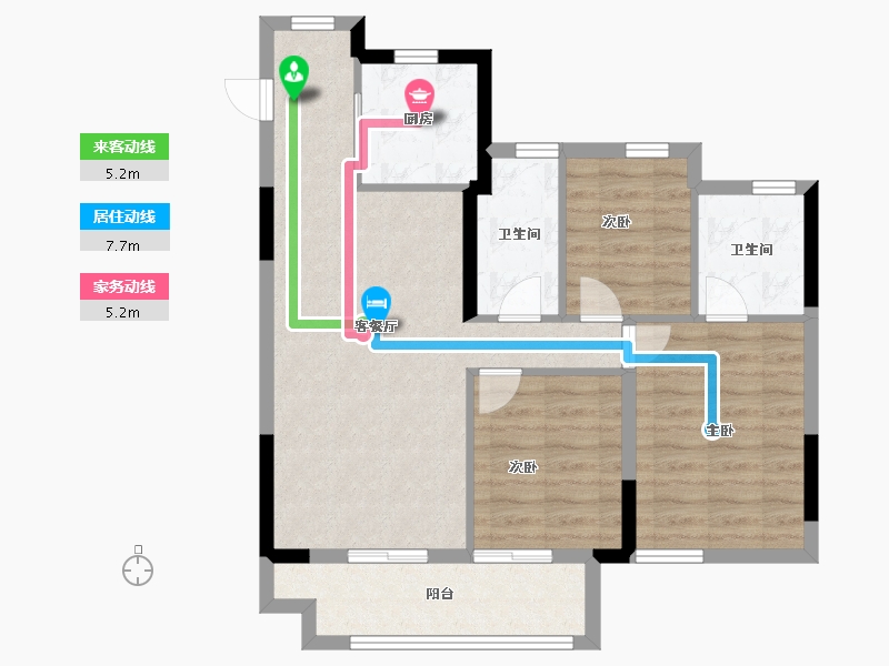 福建省-福州市-保利阅江台-76.00-户型库-动静线