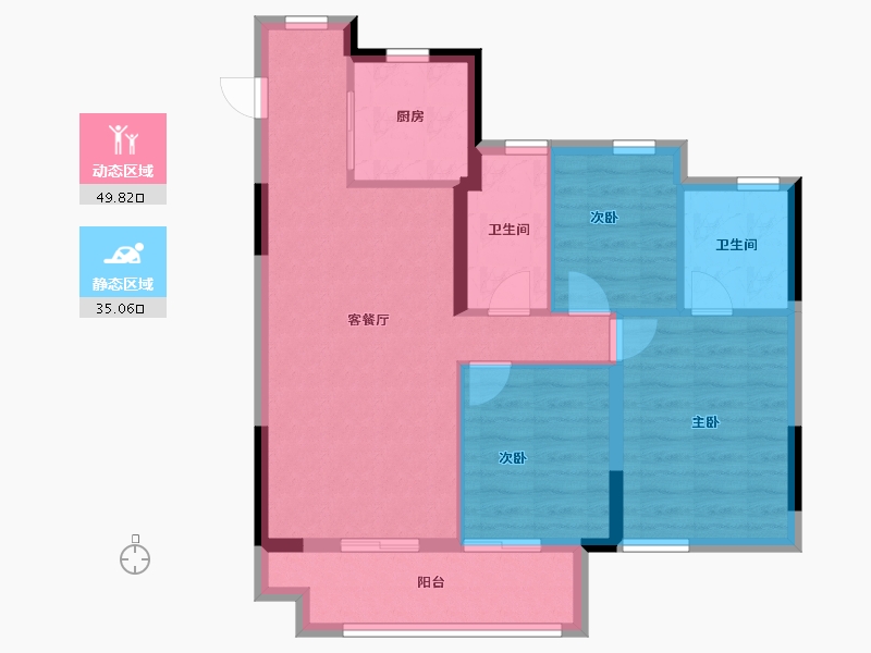 福建省-福州市-保利阅江台-76.00-户型库-动静分区