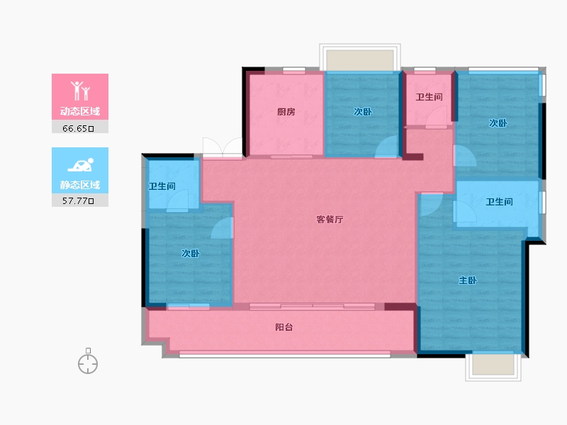 福建省-福州市-海湾润城-113.60-户型库-动静分区