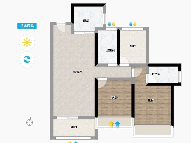 广东省-惠州市-金裕星河梧桐湾花园-79.15-户型库-采光通风