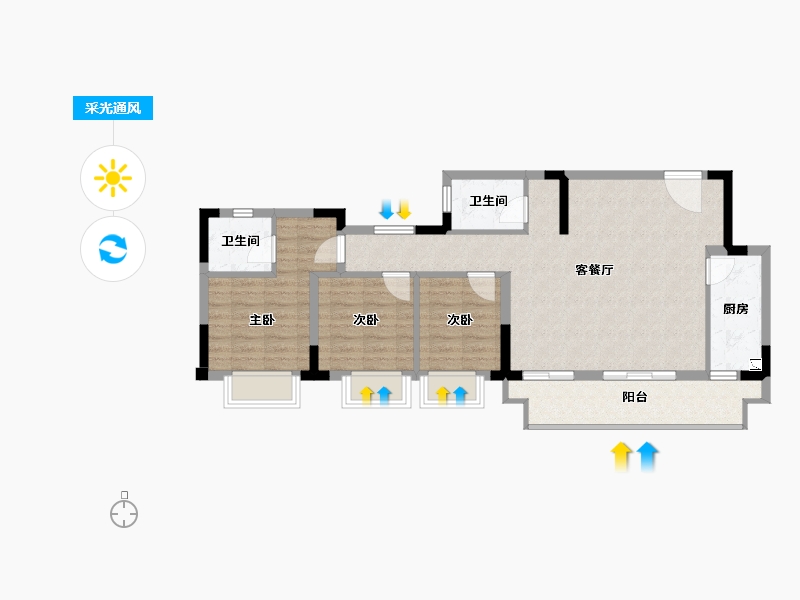 重庆-重庆市-中国南山重庆汽车公园-84.95-户型库-采光通风