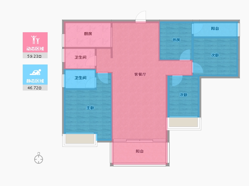 广西壮族自治区-河池市-中山华府-96.52-户型库-动静分区