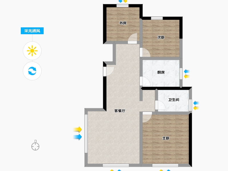 天津-天津市-金科天湖-81.15-户型库-采光通风