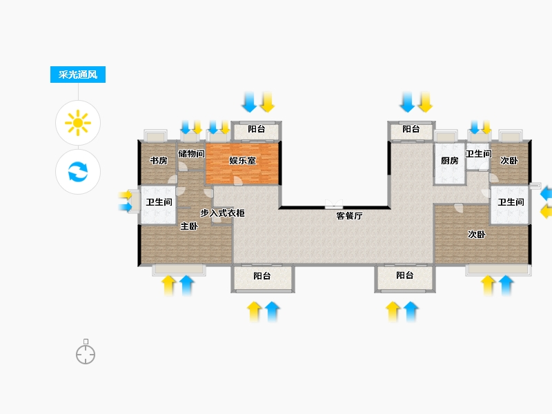 湖北省-武汉市-博译上坤云峯-302.01-户型库-采光通风