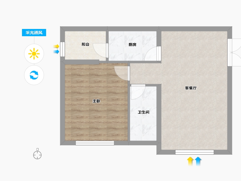 黑龙江省-哈尔滨市-宝宇天邑珑湾-52.53-户型库-采光通风