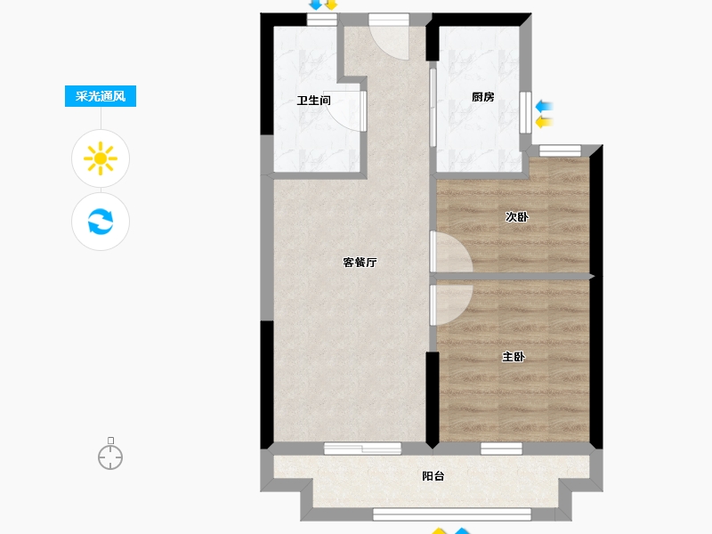 福建省-福州市-海湾润城-50.41-户型库-采光通风