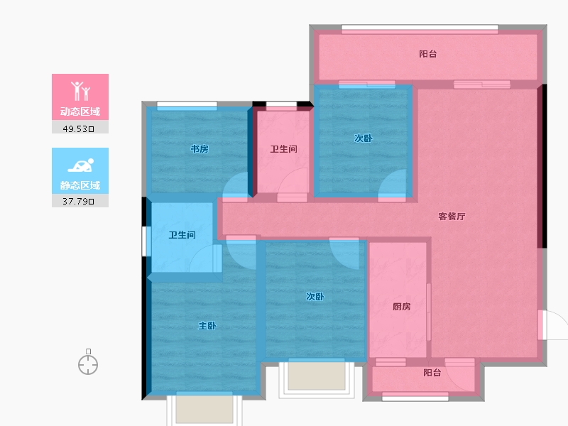 广西壮族自治区-南宁市-金源花语郡-76.12-户型库-动静分区