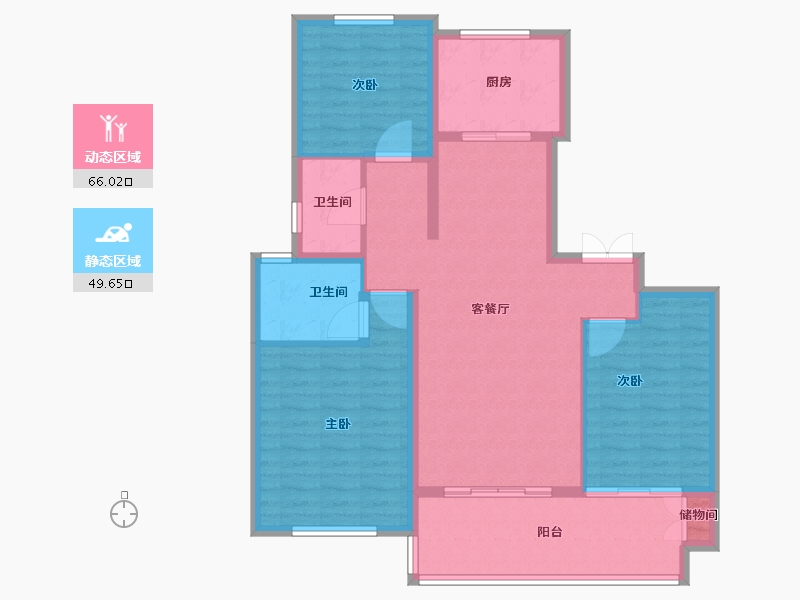 江苏省-镇江市-天怡·紫宸-104.80-户型库-动静分区