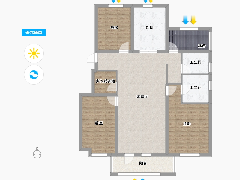 辽宁省-沈阳市-金地樾檀山-112.45-户型库-采光通风