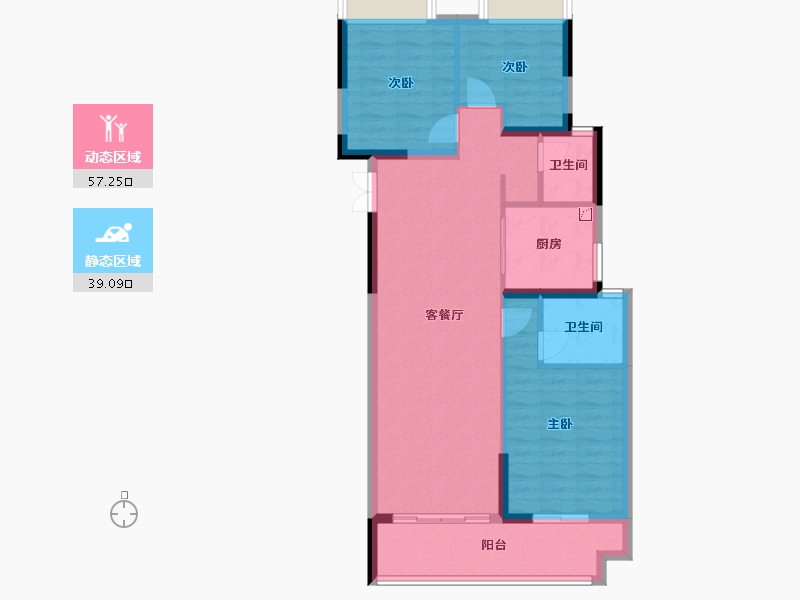 湖北省-武汉市-中建福地星城-86.78-户型库-动静分区