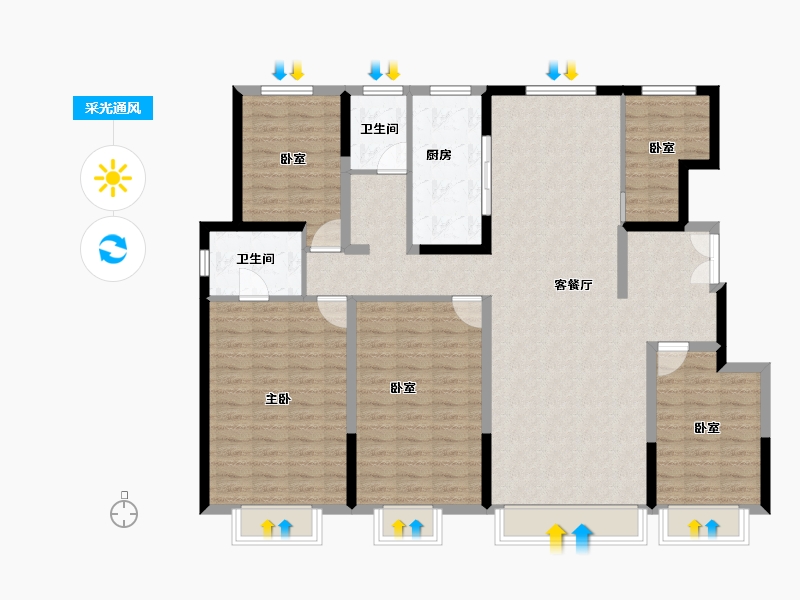 北京-北京市-中旅·亦府-136.00-户型库-采光通风