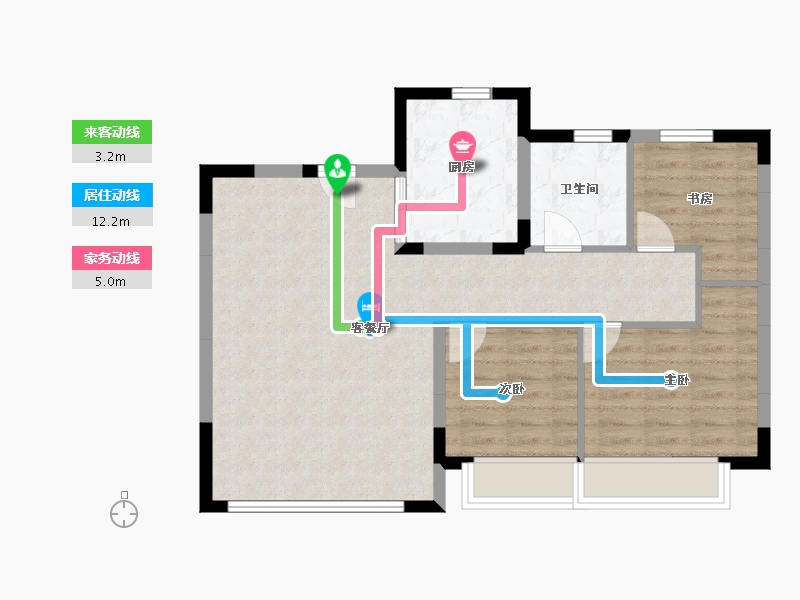 天津-天津市-绿城春熙明月-74.40-户型库-动静线