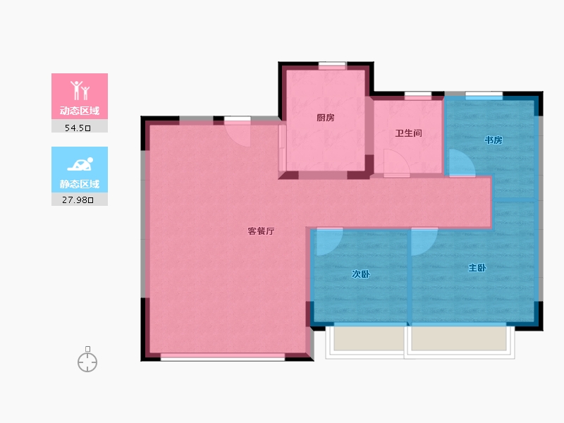 天津-天津市-绿城春熙明月-74.40-户型库-动静分区