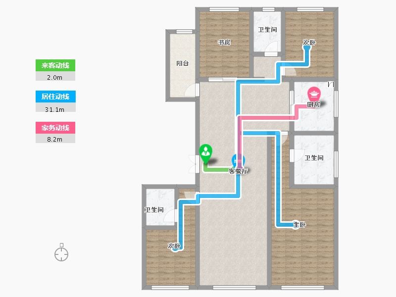 陕西省-西安市-阳光城壹号蔷薇溪谷-146.86-户型库-动静线