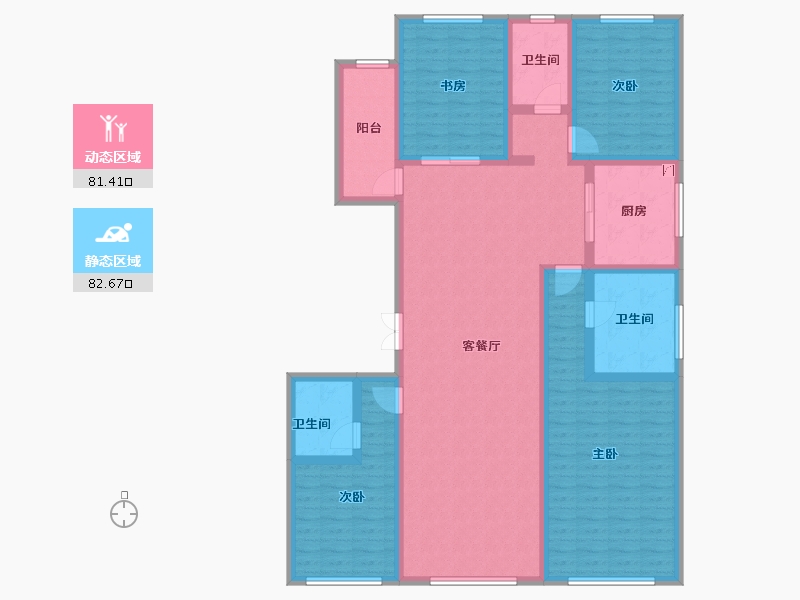 陕西省-西安市-阳光城壹号蔷薇溪谷-146.86-户型库-动静分区