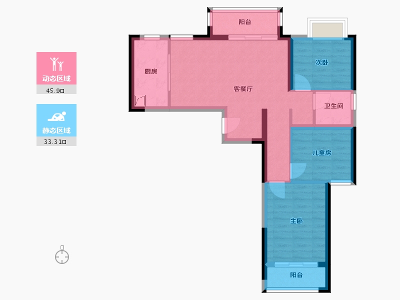 湖北省-武汉市-美联城观-70.06-户型库-动静分区