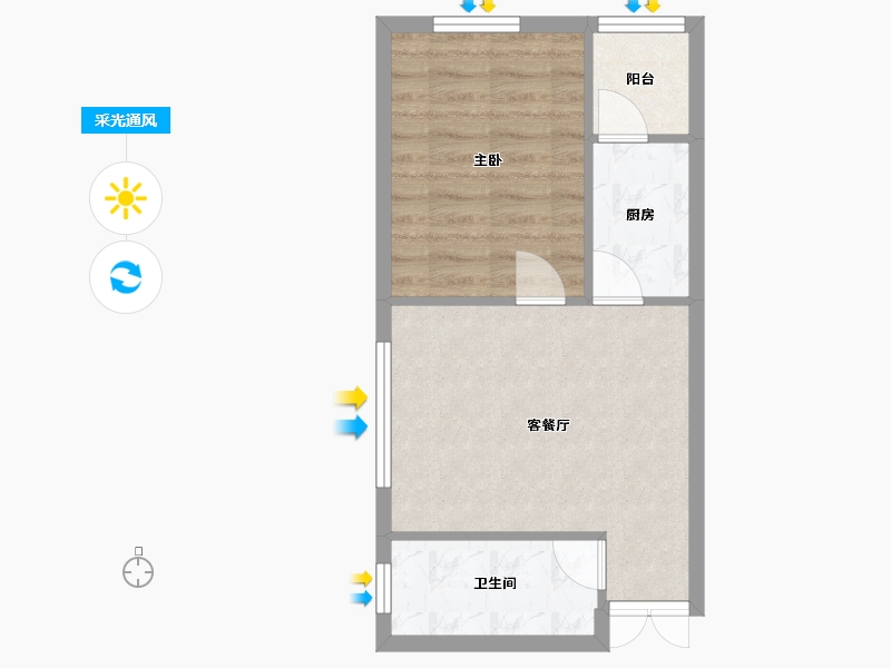 黑龙江省-哈尔滨市-宝宇天邑珑湾-43.46-户型库-采光通风