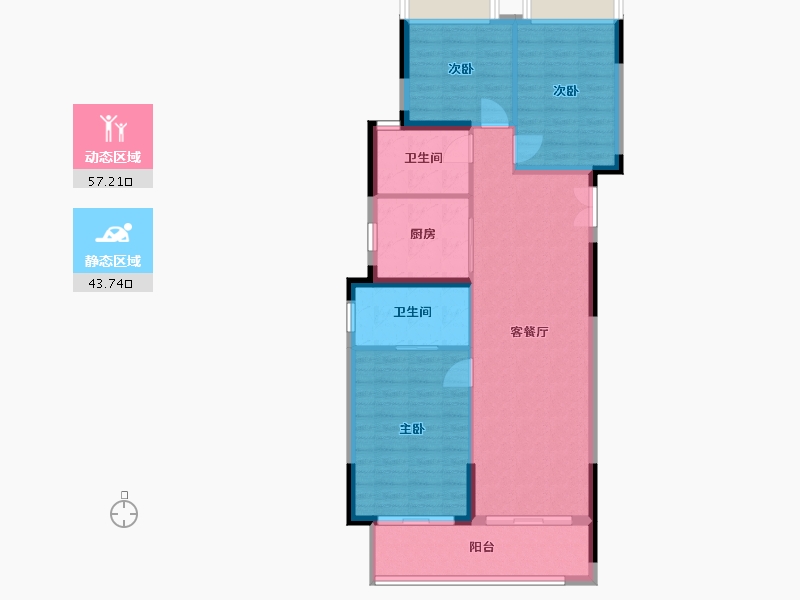 湖北省-武汉市-中建福地星城-91.86-户型库-动静分区