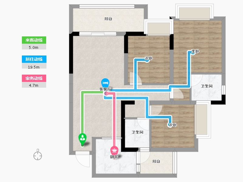 重庆-重庆市-北京城建龙樾生态城-81.01-户型库-动静线