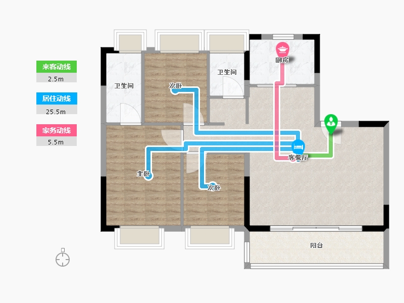 江苏省-镇江市-融创·京源里-103.00-户型库-动静线