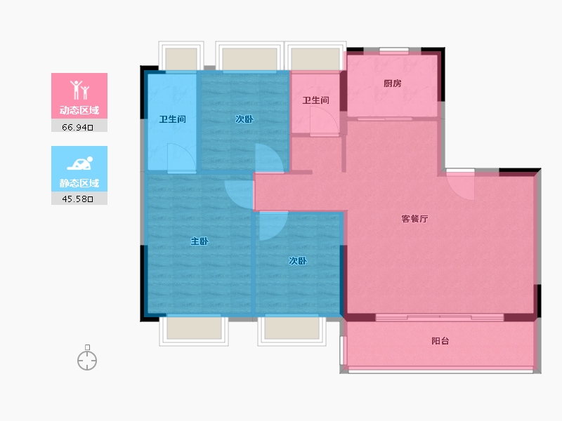 江苏省-镇江市-融创·京源里-103.00-户型库-动静分区