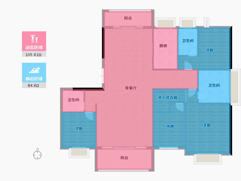 湖北省-武汉市-博译上坤云峯-176.80-户型库-动静分区