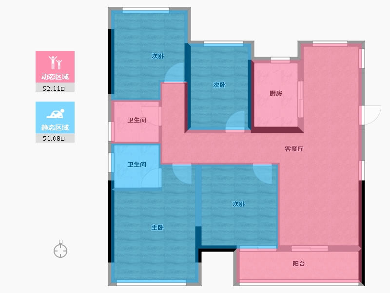 福建省-福州市-保利阅江台-91.99-户型库-动静分区