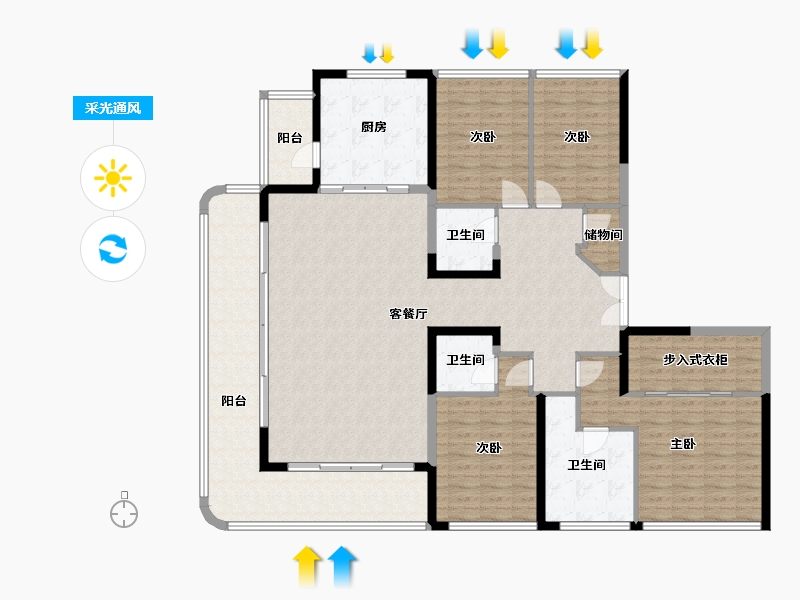 四川省-成都市-德商迎晖天玺-170.00-户型库-采光通风