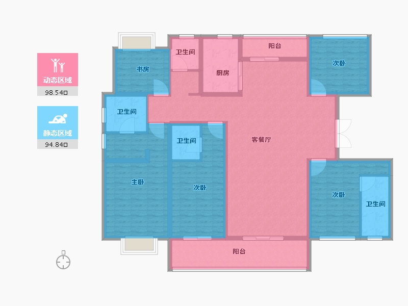 江苏省-镇江市-天怡珑蟠里·九珑苑-174.01-户型库-动静分区