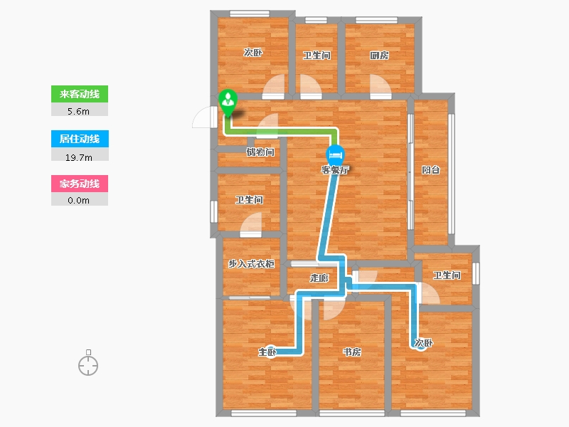 浙江省-杭州市-滨江君品名邸-124.00-户型库-动静线