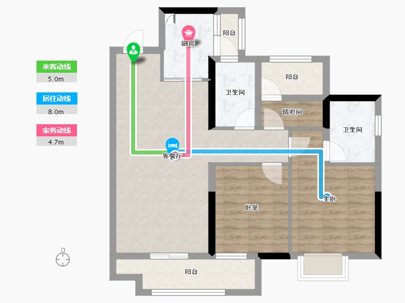 广东省-佛山市-金科卓越集美江湾-78.54-户型库-动静线