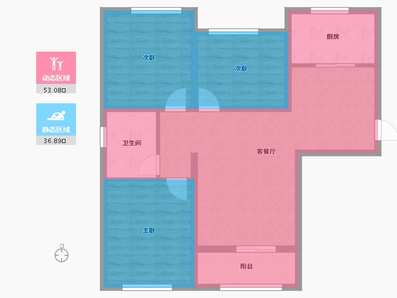 河北省-廊坊市-衡际城锦绣荣府-80.09-户型库-动静分区