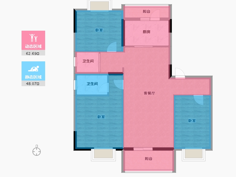 江苏省-南京市-碧桂园泊云间-100.00-户型库-动静分区