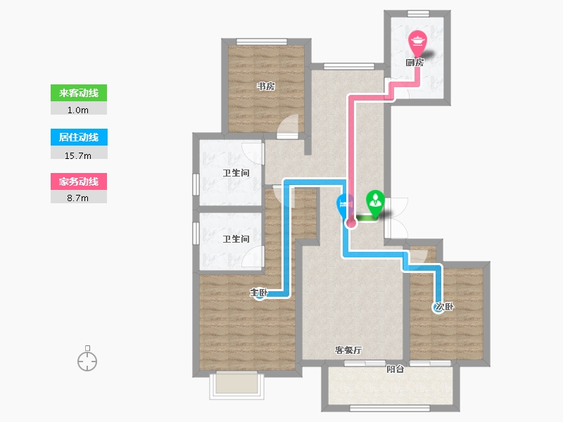 河北省-廊坊市-融创·翡丽壹虢-102.40-户型库-动静线