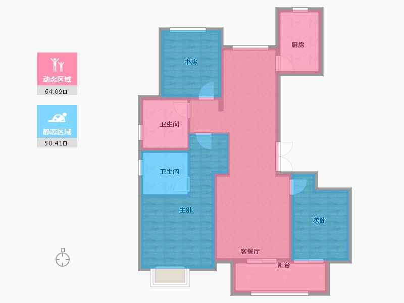 河北省-廊坊市-融创·翡丽壹虢-102.40-户型库-动静分区