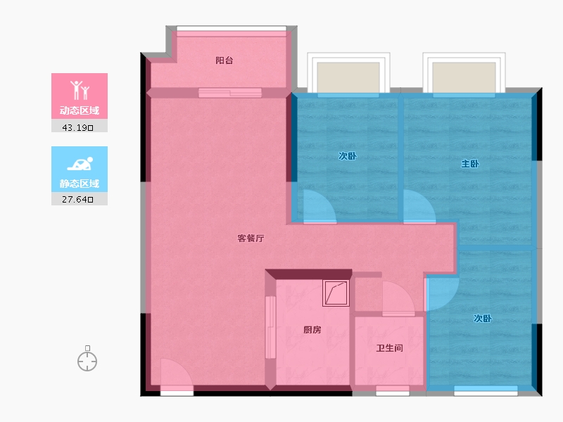 江苏省-苏州市-河风印月-69.00-户型库-动静分区