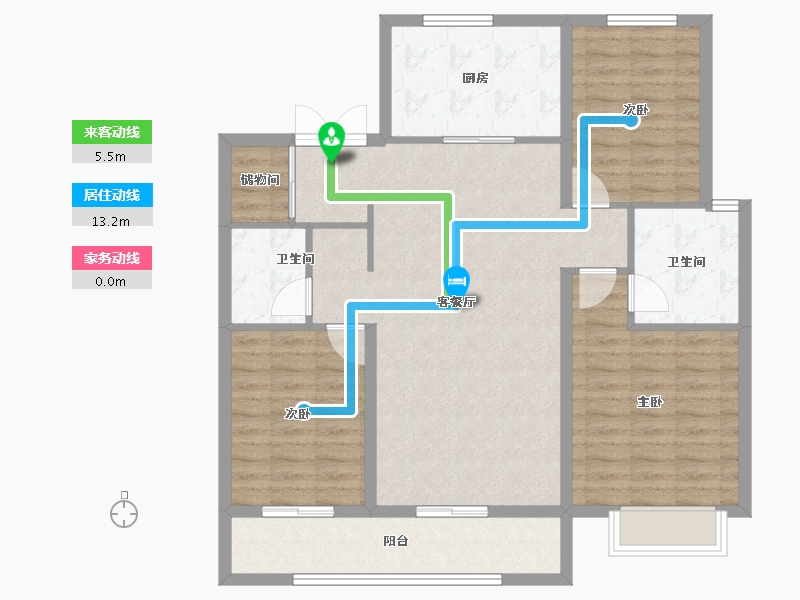 河北省-石家庄市-万科翡翠四季-104.80-户型库-动静线