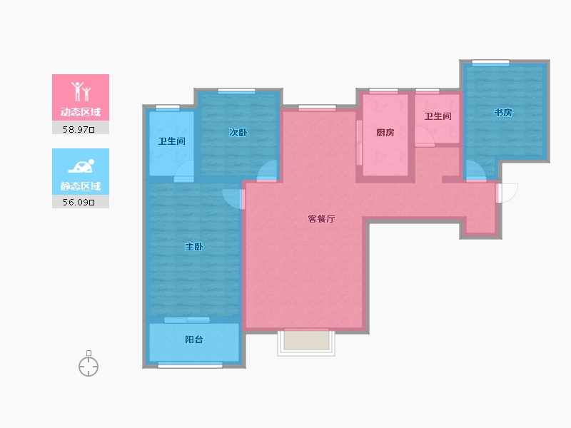 陕西省-咸阳市-城投时代-102.20-户型库-动静分区