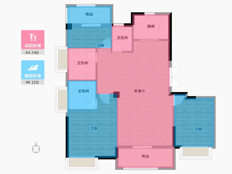 福建省-福州市-雲樾東升-100.00-户型库-动静分区