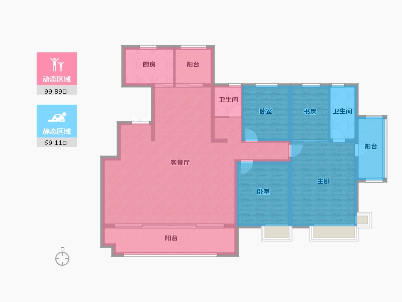 山东省-临沂市-房源·金域樾府-153.69-户型库-动静分区