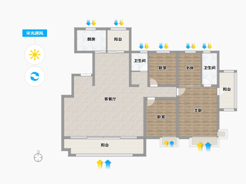 山东省-临沂市-房源·金域樾府-153.69-户型库-采光通风