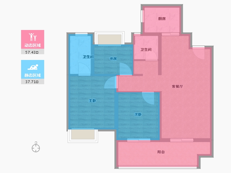 江苏省-镇江市-天怡珑蟠里·九珑苑-85.01-户型库-动静分区