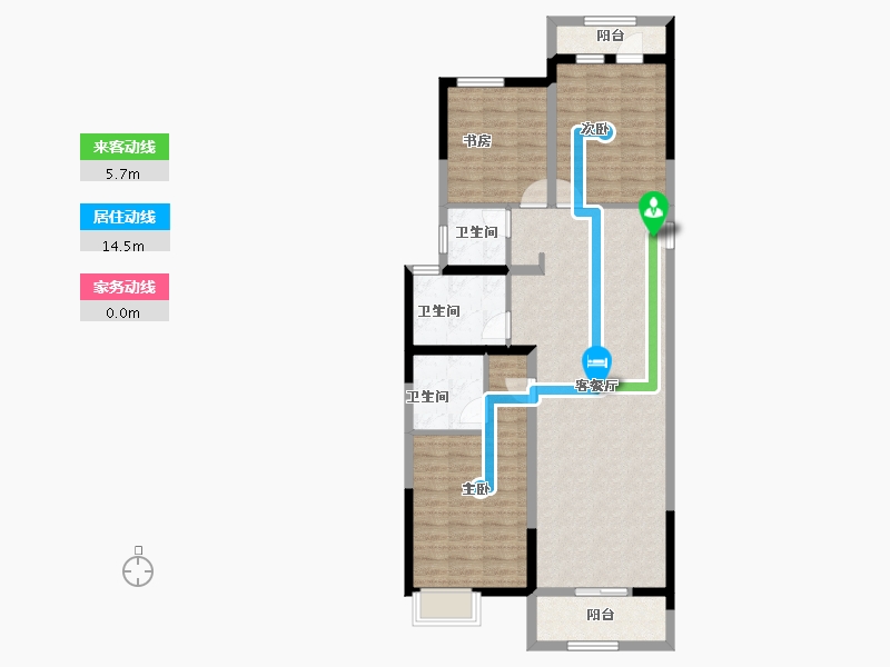 河北省-廊坊市-绿宸·汤泉华府-99.80-户型库-动静线