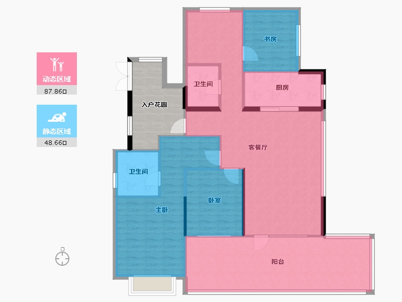 陕西省-咸阳市-云境天澄-135.76-户型库-动静分区