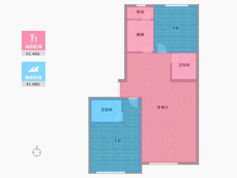 黑龙江省-哈尔滨市-宝宇天邑珑湾-94.40-户型库-动静分区