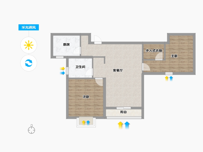 天津-天津市-雍金雍祥园-75.20-户型库-采光通风