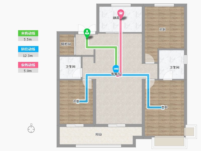 河北省-石家庄市-万科翡翠四季-108.80-户型库-动静线